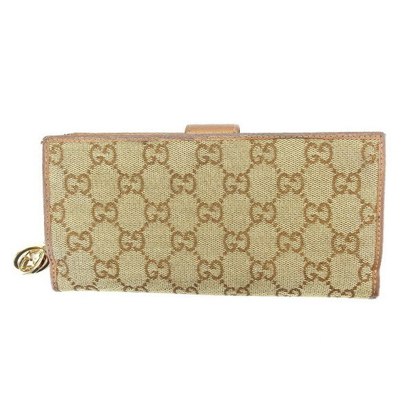 Gucci beige canvas Wallet White GG long GG charm Zip Bron - Picture 1 of 6